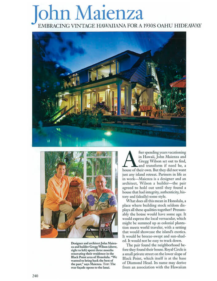 Architectural Digest Honolulu Hideaway